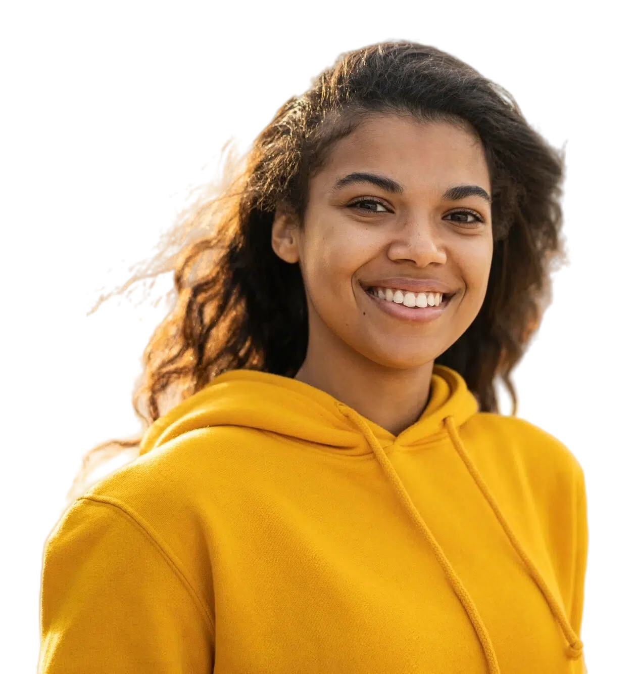 front-view-beautiful-girl-with-yellow-hoodie